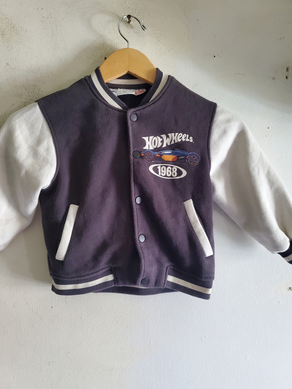 Hot Wheels 1968 Kids Varsity Jacket - Navy & White - Picture 2 of 5